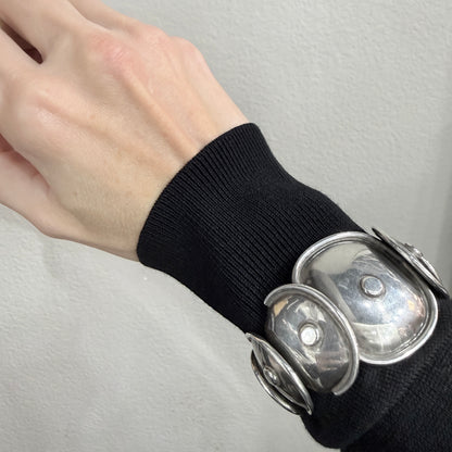 Estate Taxco Mexico Manuel Altamirano Sterling Silver Armadillo Cuff Bracelet