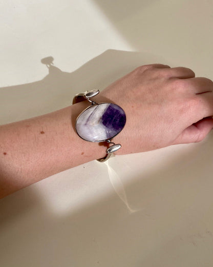 Georg Jensen Sterling Silver Bangle No. 203 With Amethyst by Vivianna Torun