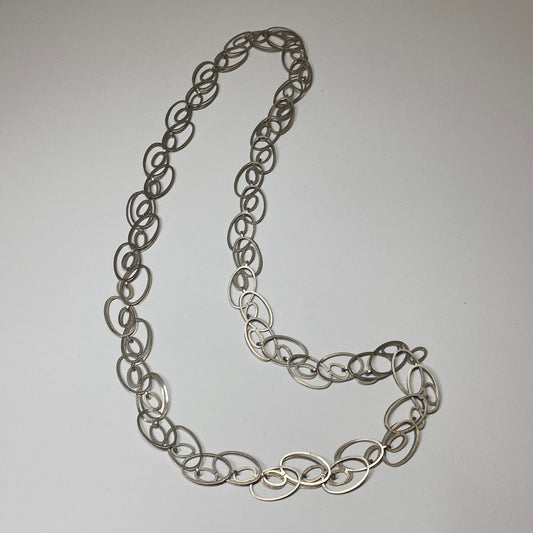 Estate Sterling Silver Artisan Link Necklace