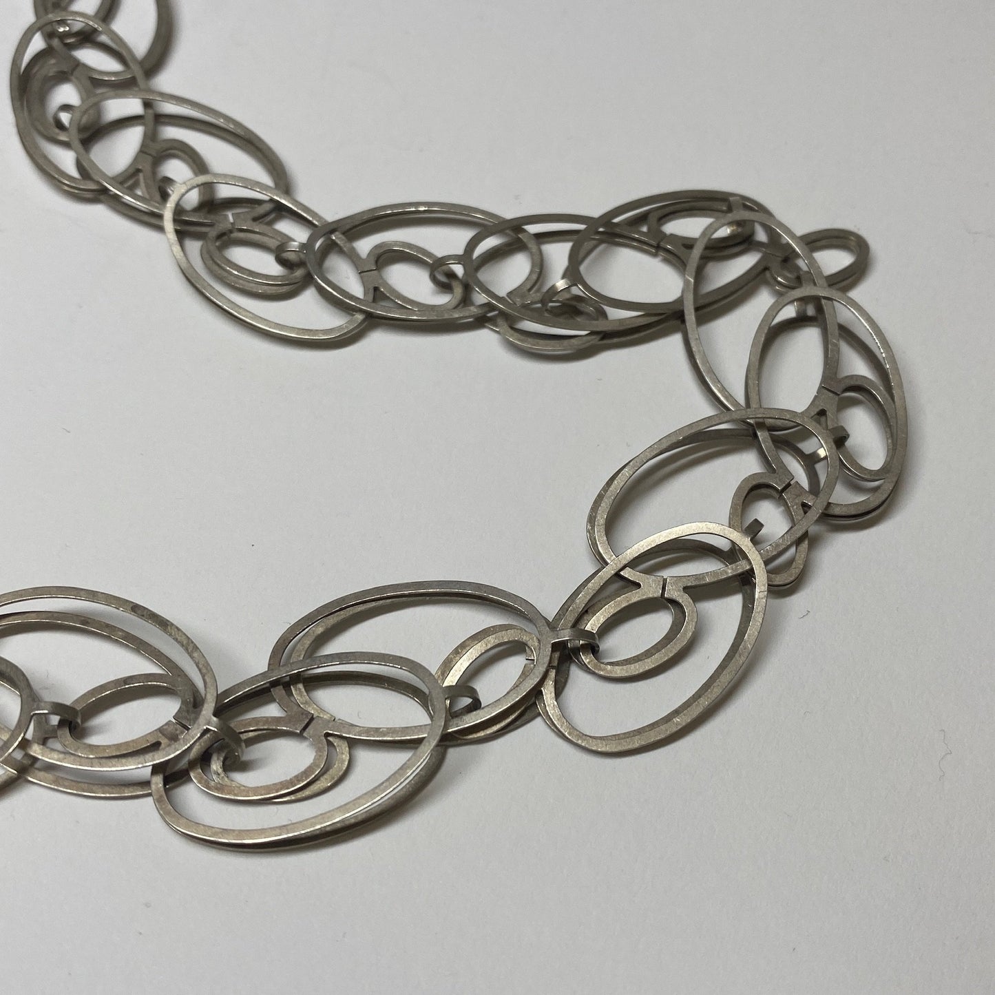 Estate Sterling Silver Artisan Link Necklace