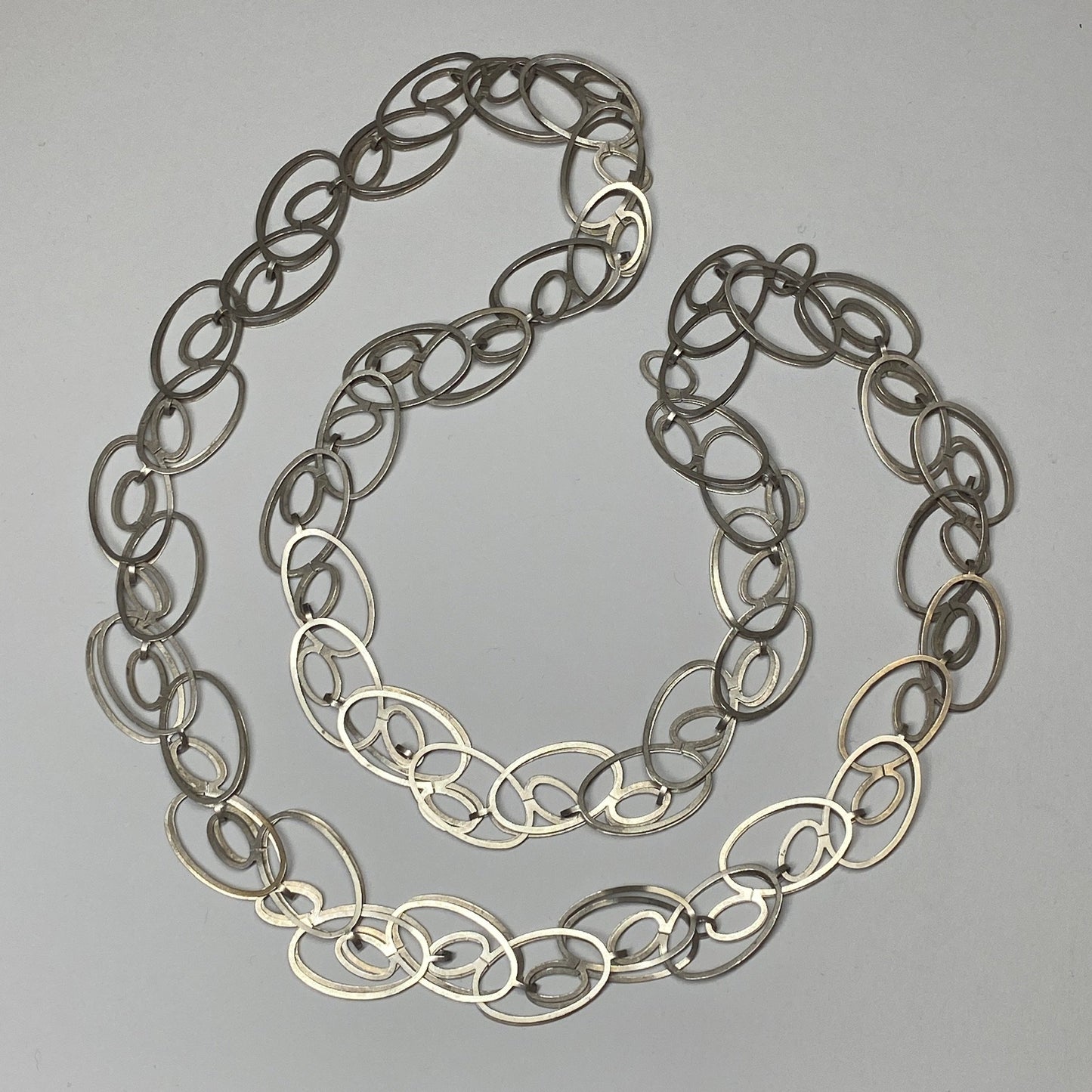 Estate Sterling Silver Artisan Link Necklace