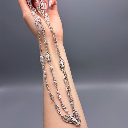 Antique Sterling Silver Decorative Link Necklace