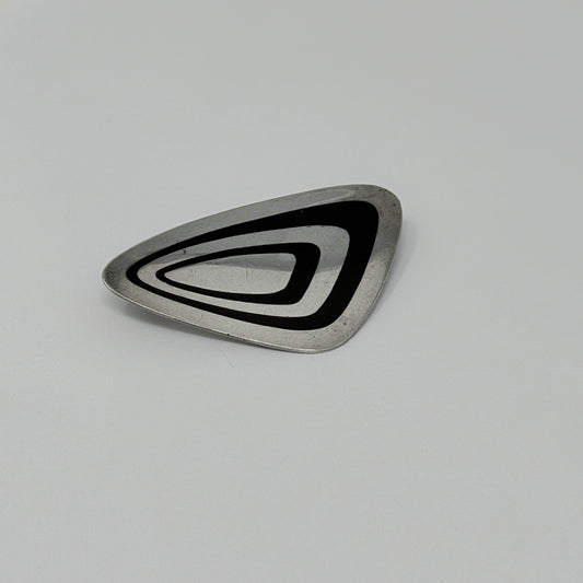 Estate Kai Feiling Sterling Silver and Ebony Brooch No. 626