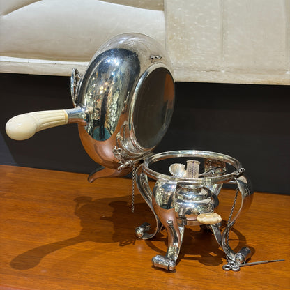Estate Sterling Silver Georg Jensen "Blossom" Tea Set w Bone Handles no 2B, 2D, 2S