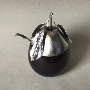 Buccellati Sterling Silver & Murano Glass "Plum" Jam Jar with Spoon