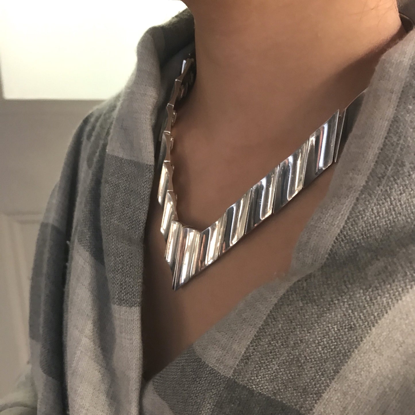 Mexican Modernist Sterling Silver Necklace