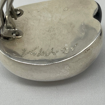 Estate Sterling Silver and Ebony Clip-on Earrings by Patricia Von Musulin