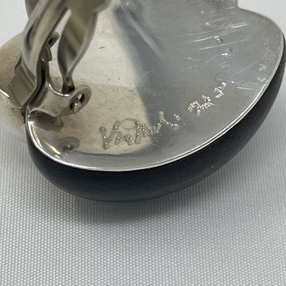 Estate Sterling Silver and Ebony Clip-on Earrings by Patricia Von Musulin