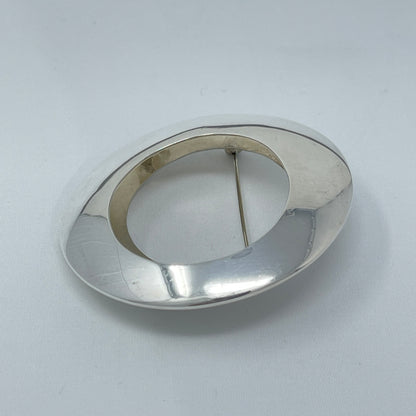 Estate Sterling Silver Zina Circular Eclipse Brooch