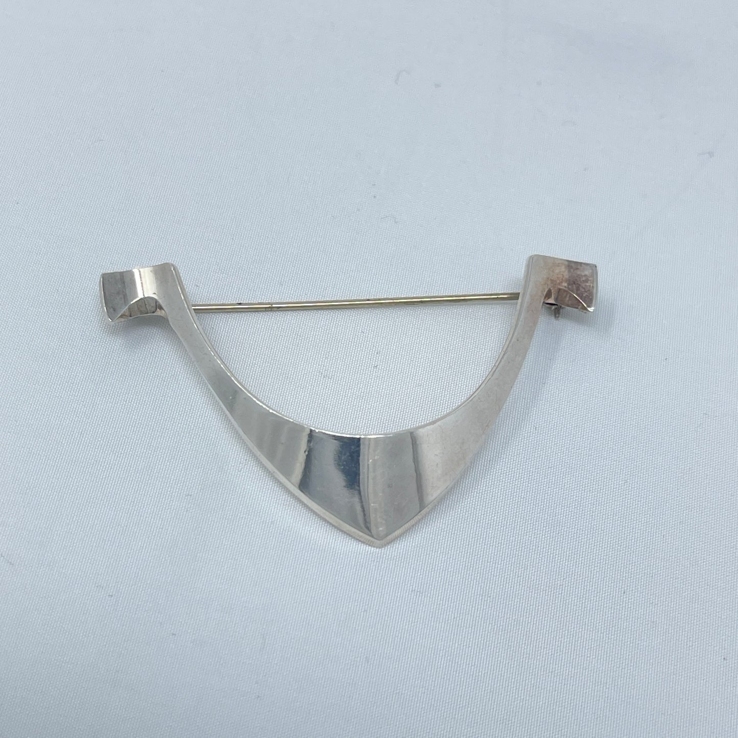 Estate Sterling Silver Modernist "Hook" Brooch by Tone Vigeland