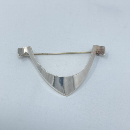Estate Sterling Silver Modernist "Hook" Brooch by Tone Vigeland