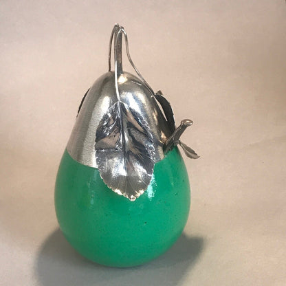 Buccellati Sterling Silver and Murano Glass "Pear" Jam Jar