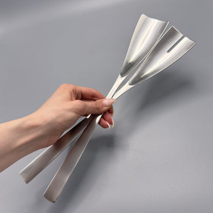 Stainless Steel "Ginkgo" Salad Servers by Carl Mertens