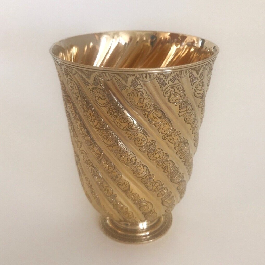 Puiforcat 'Anne of Austria' Gilt Sterling Silver Tumbler