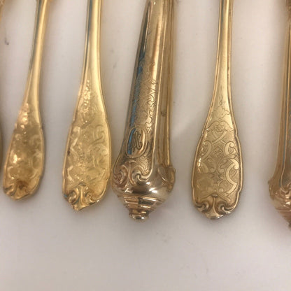 Puiforcat Gilt Sterling Silver "Elysee" Flatware Service