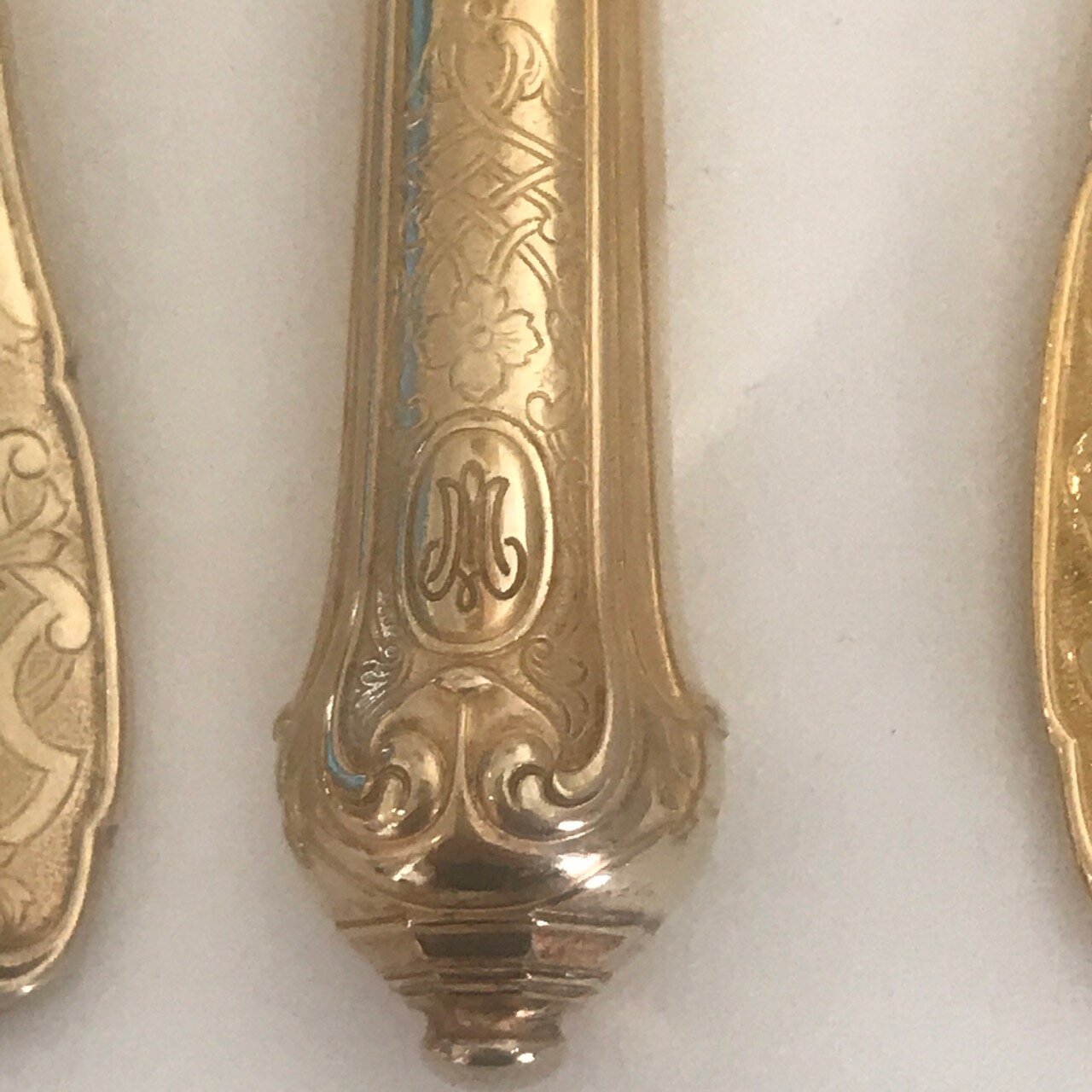 Puiforcat Gilt Sterling Silver "Elysee" Flatware Service