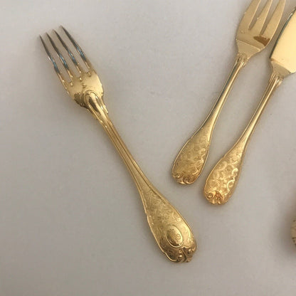 Puiforcat Gilt Sterling Silver "Elysee" Flatware Service