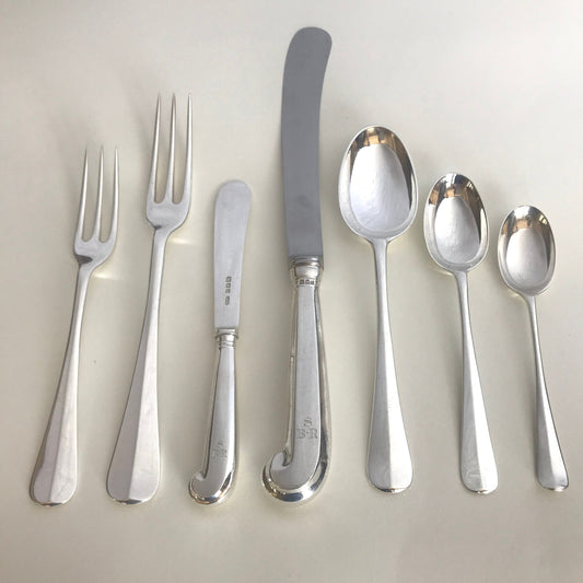 Sterling Silver  "Queen Anne" Flatware Service for 12 persons by James Robinson ( 81 )