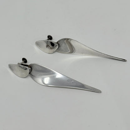 Estate Georg Jensen Sterling Silver Dangle Clip-On Earrings by Nanna Ditzel No. 128A