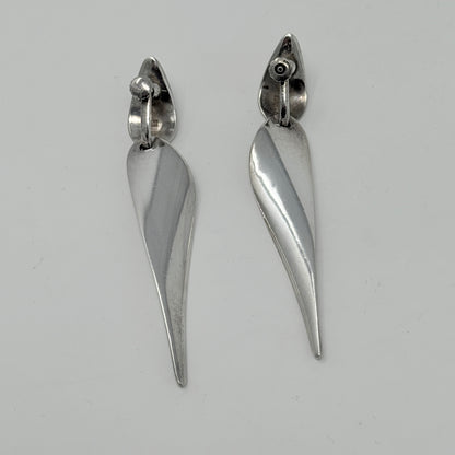 Estate Georg Jensen Sterling Silver Dangle Clip-On Earrings by Nanna Ditzel No. 128A