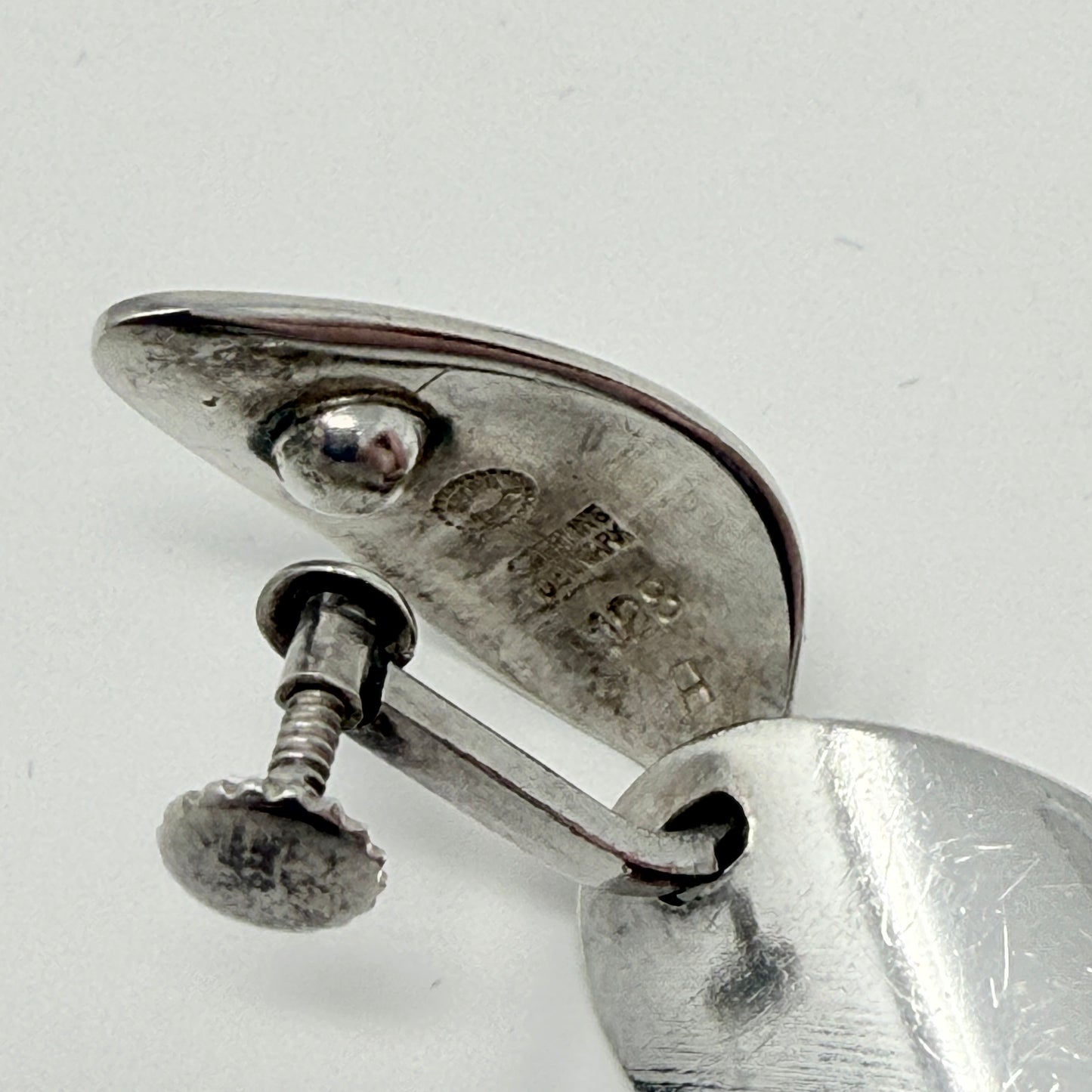 Estate Georg Jensen Sterling Silver Dangle Clip-On Earrings by Nanna Ditzel No. 128A