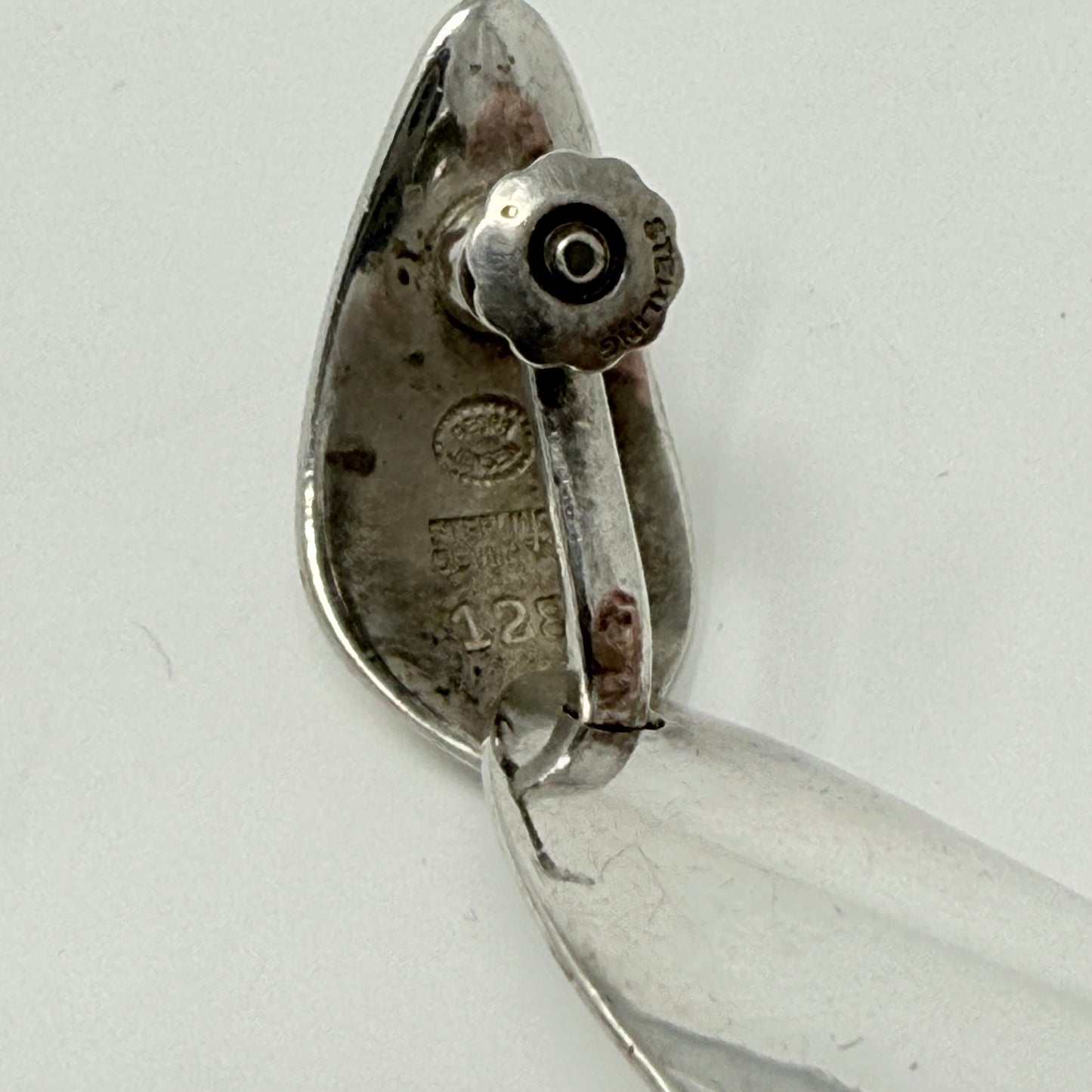 Estate Georg Jensen Sterling Silver Dangle Clip-On Earrings by Nanna Ditzel No. 128A