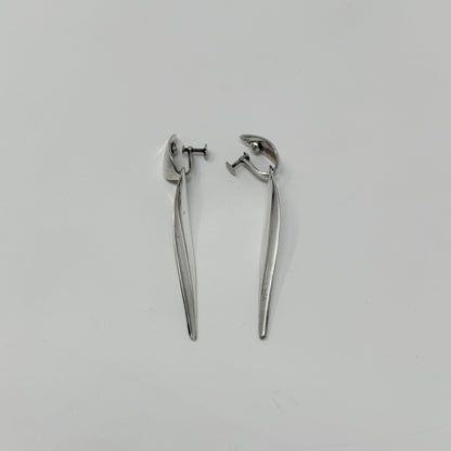 Estate Georg Jensen Sterling Silver Dangle Clip-On Earrings by Nanna Ditzel No. 128A