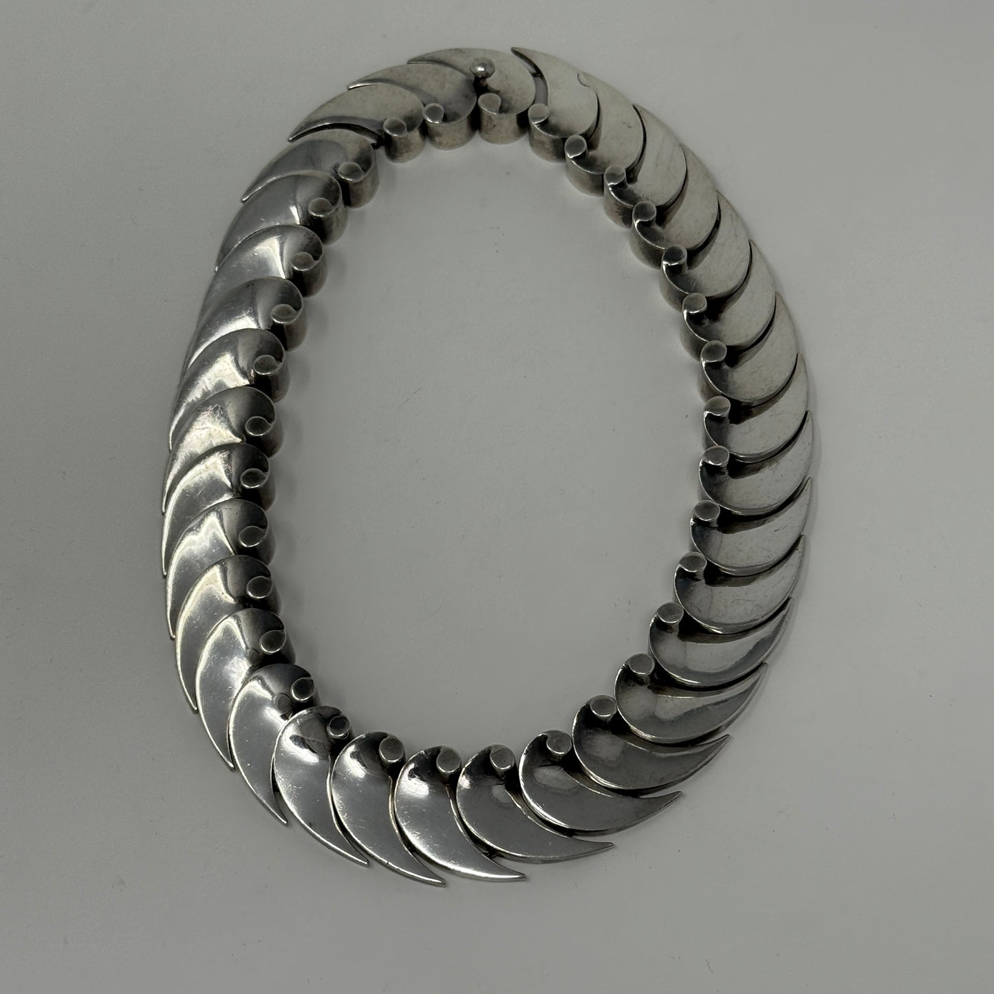 Estate Antonio Pineda 970 Silver "Wave" Necklace