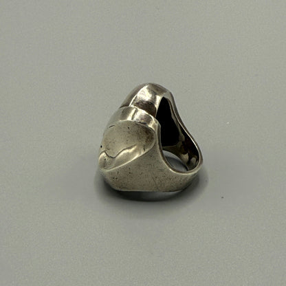Estate Sterling Silver Large X Ring by Pekka Piekainen