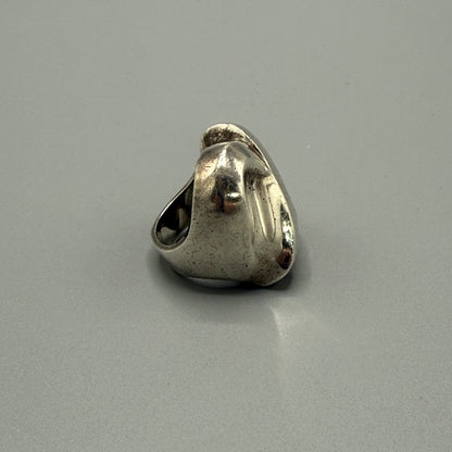 Estate Sterling Silver Large X Ring by Pekka Piekainen