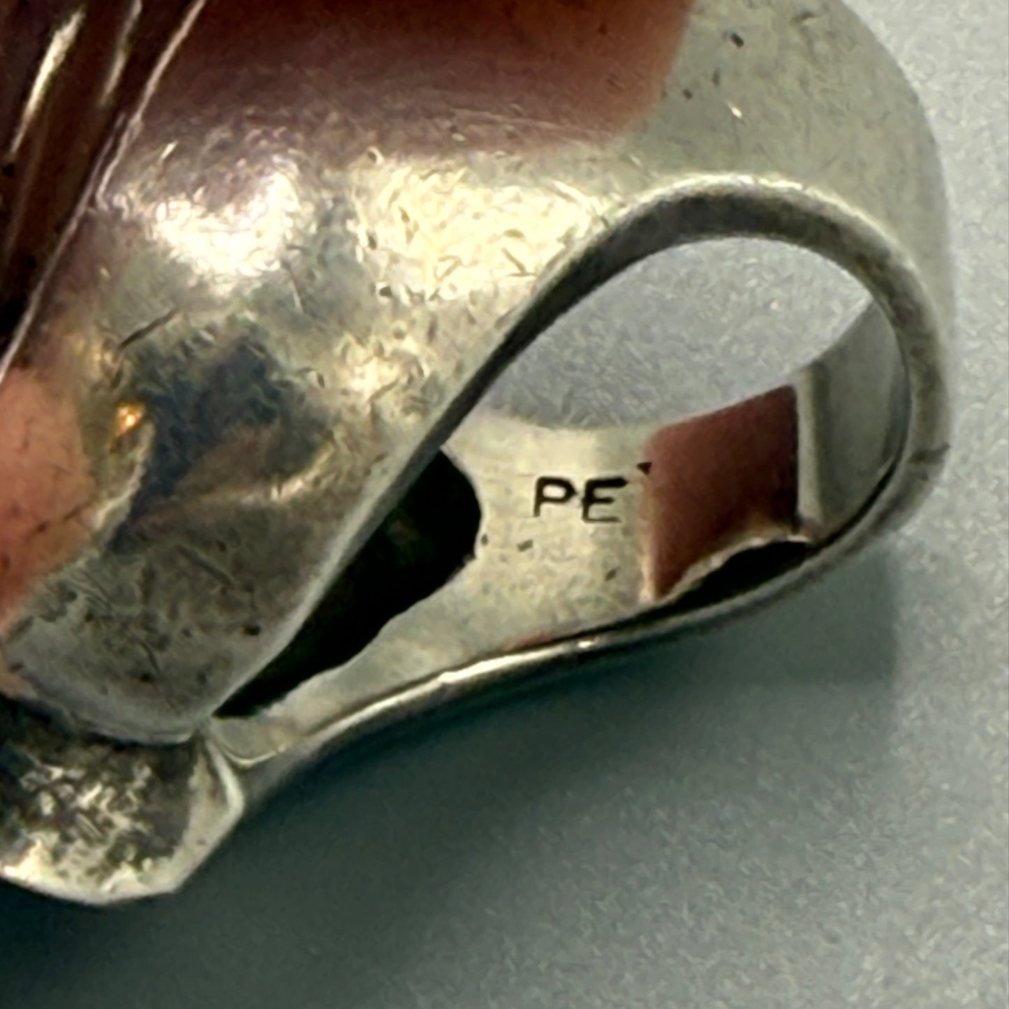 Estate Sterling Silver Large X Ring by Pekka Piekainen