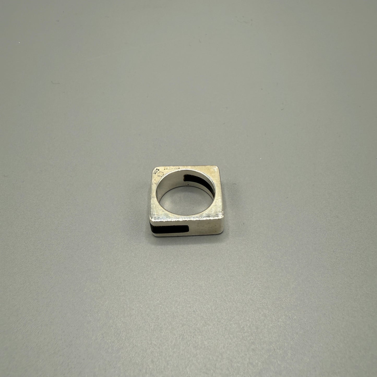 Estate Sterling Silver and Black Onyx Square Ring by Puig Doria