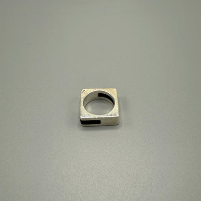 Estate Sterling Silver and Black Onyx Square Ring by Puig Doria