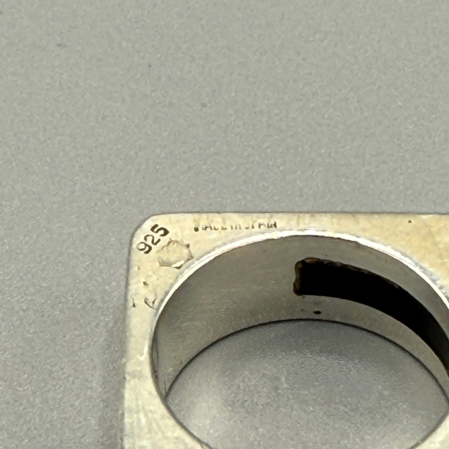 Estate Sterling Silver and Black Onyx Square Ring by Puig Doria