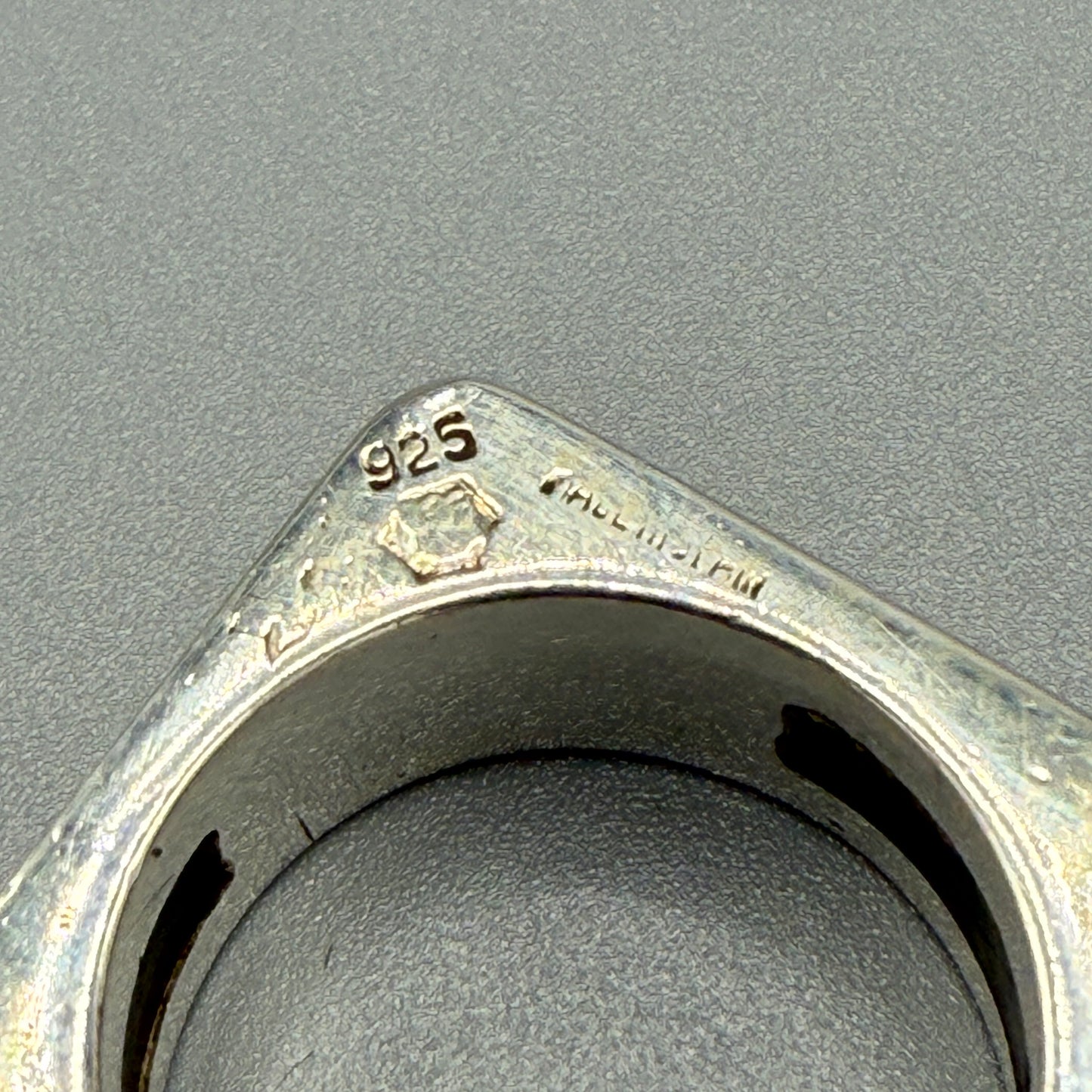 Estate Sterling Silver and Black Onyx Square Ring by Puig Doria