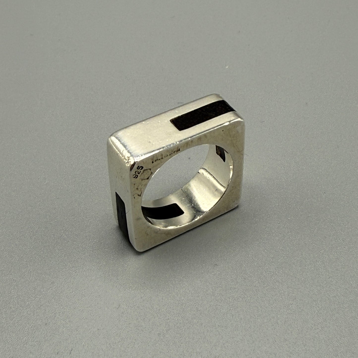 Estate Sterling Silver and Black Onyx Square Ring by Puig Doria