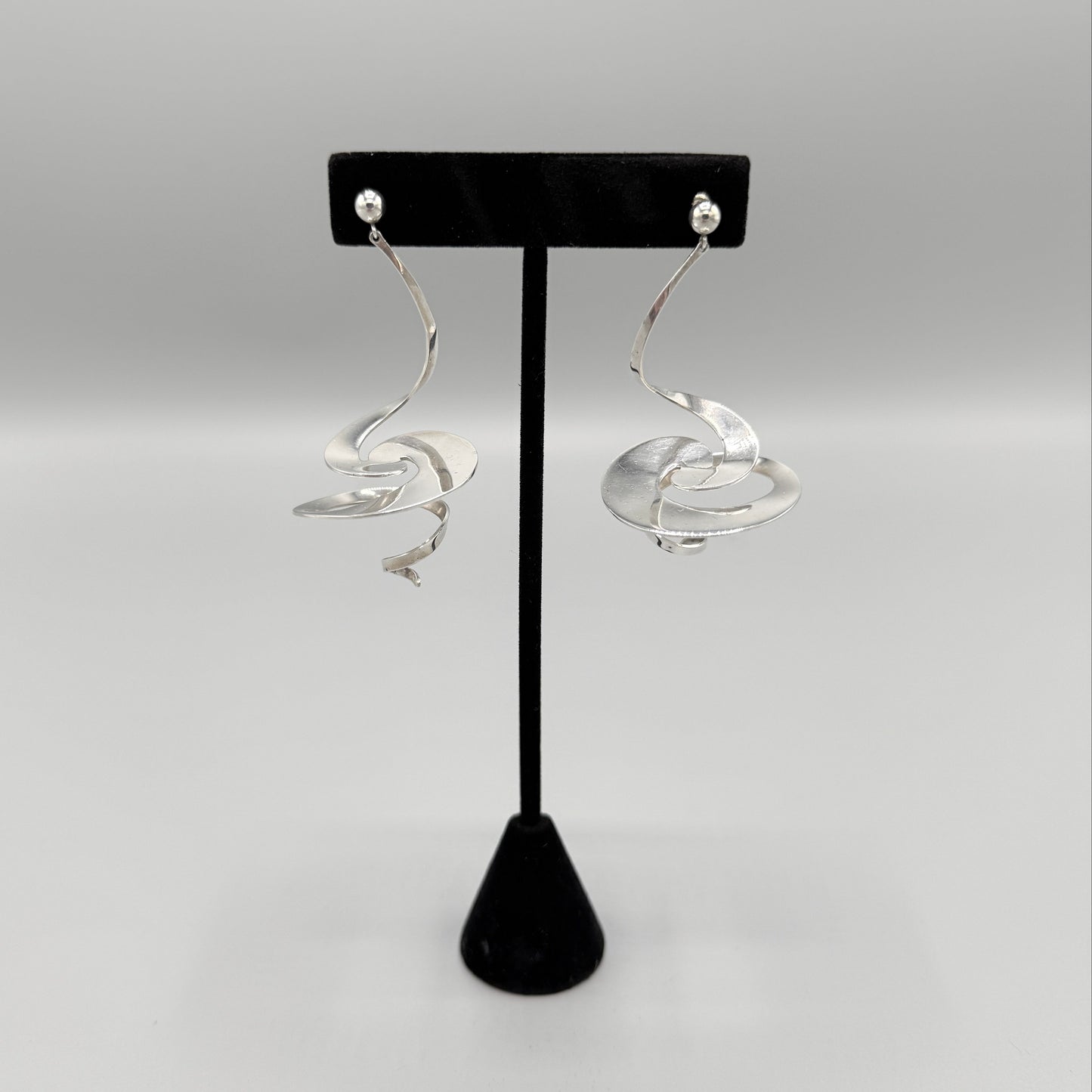 Estate Georg Jensen Sterling Silver Spiral Earrings No 369 by Vivianna VERY RARE