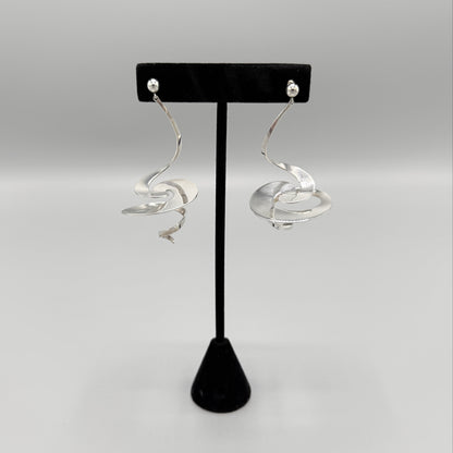 Estate Georg Jensen Sterling Silver Spiral Earrings No 369 by Vivianna VERY RARE