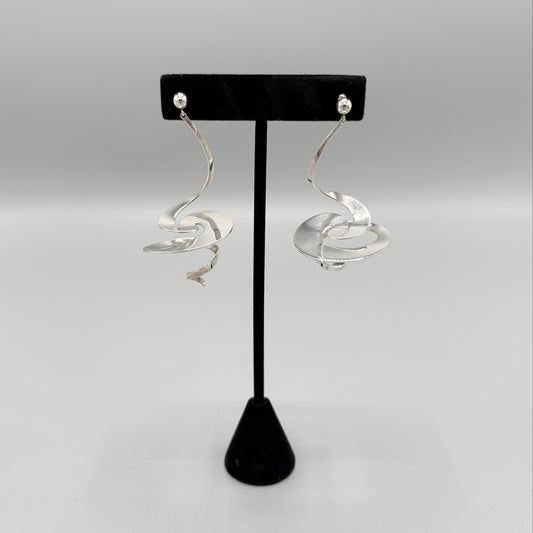 Estate Georg Jensen Sterling Silver Spiral Earrings No 369 by Vivianna VERY RARE