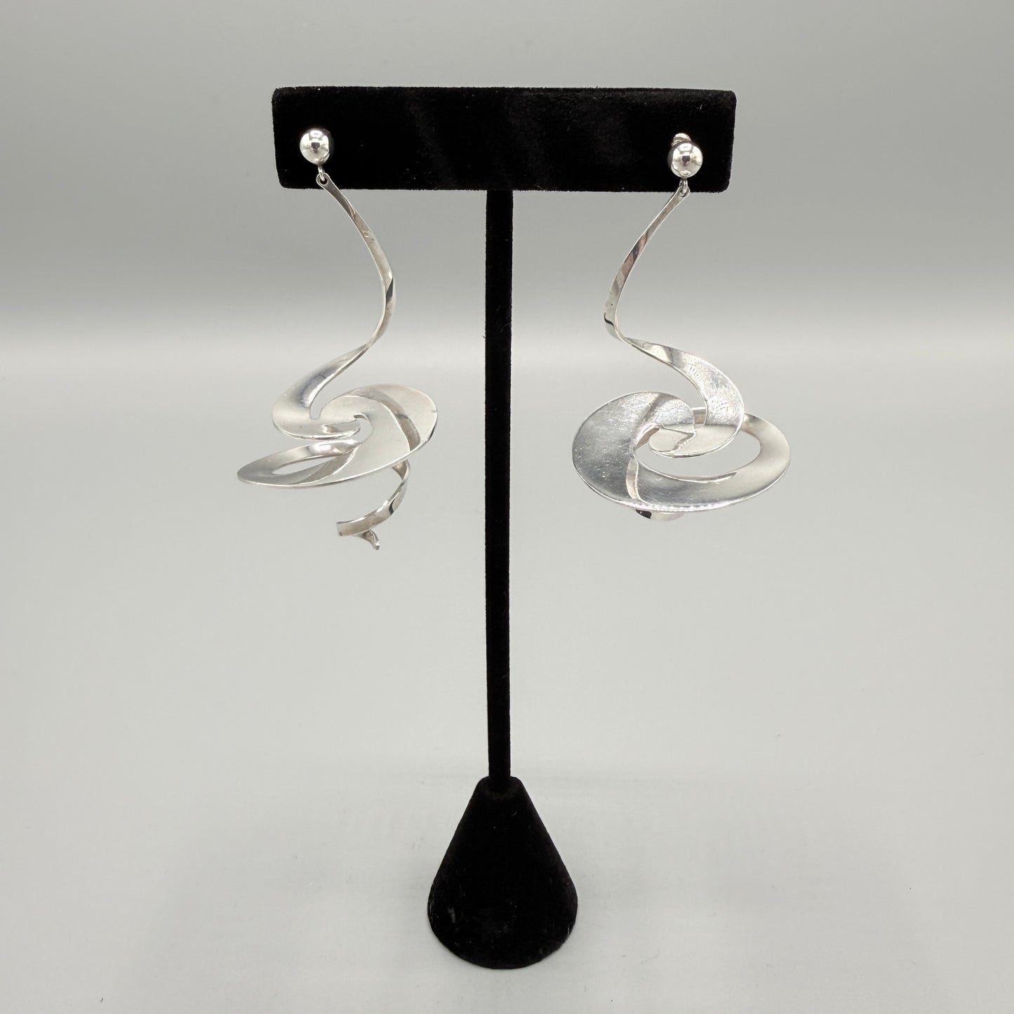 Estate Georg Jensen Sterling Silver Spiral Earrings No 369 by Vivianna VERY RARE