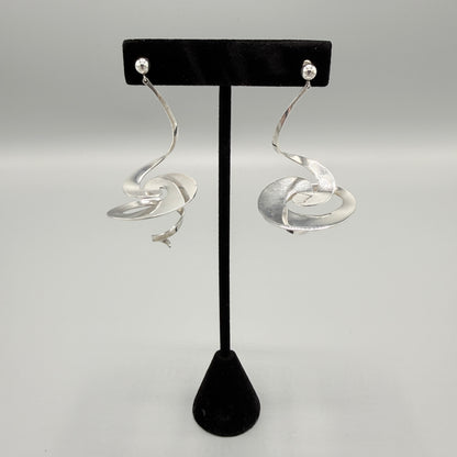 Estate Georg Jensen Sterling Silver Spiral Earrings No 369 by Vivianna VERY RARE