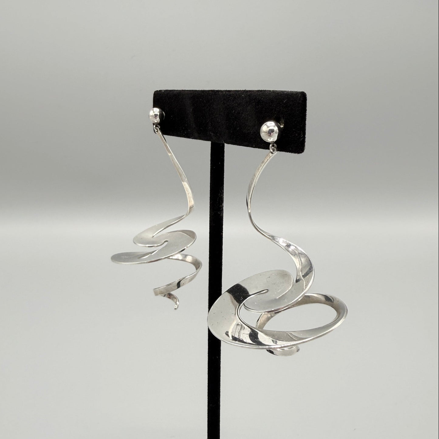 Estate Georg Jensen Sterling Silver Spiral Earrings No 369 by Vivianna VERY RARE