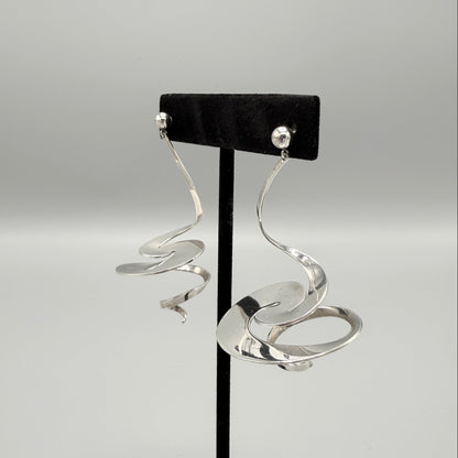 Estate Georg Jensen Sterling Silver Spiral Earrings No 369 by Vivianna VERY RARE