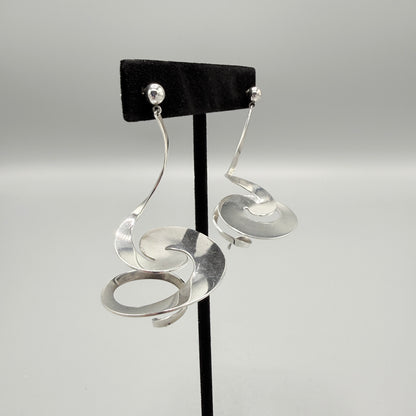 Estate Georg Jensen Sterling Silver Spiral Earrings No 369 by Vivianna VERY RARE
