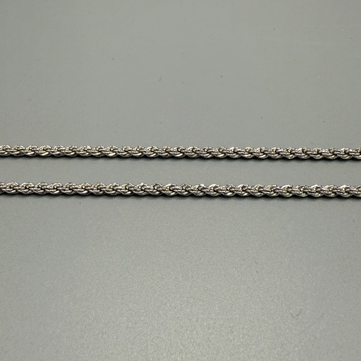 Estate Sterling Silver Rope Chain Necklace