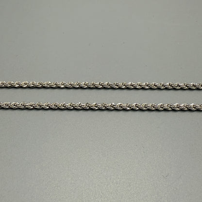 Estate Sterling Silver Rope Chain Necklace