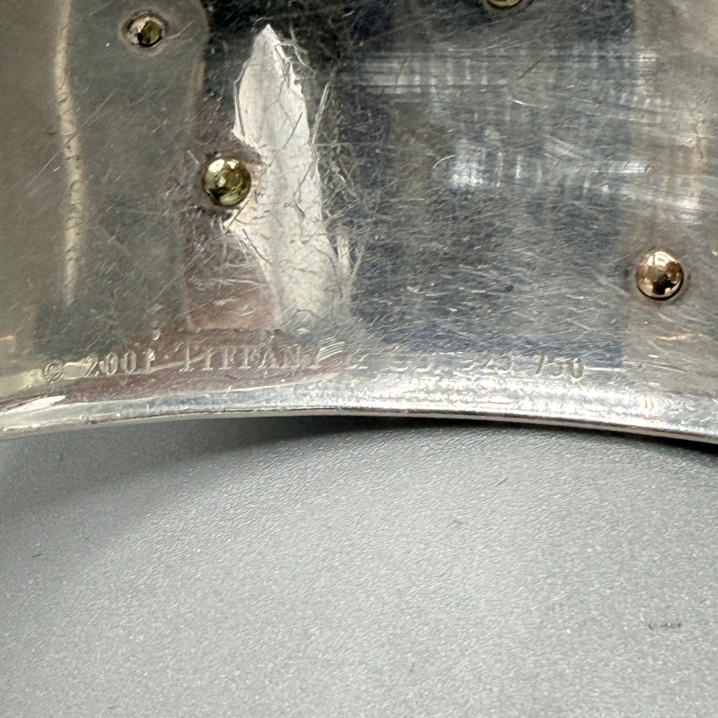 Estate Tiffany & Co. Sterling Silver and 18KT Rose and Yellow Gold Dragonfly Cuff