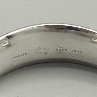 New Georg Jensen Sterling Silver Black Onyx Bangle No 203A by Vivianna Torun