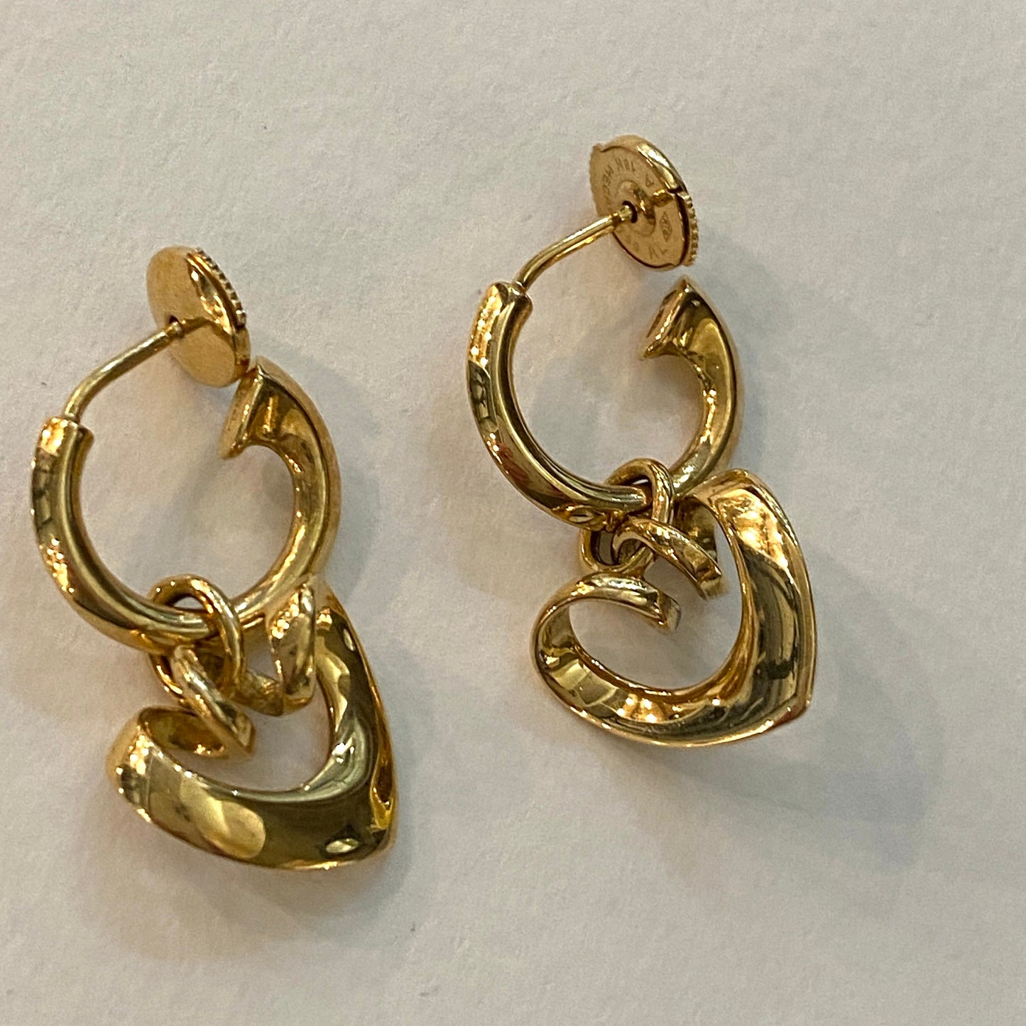 Estate Georg Jensen 18Kt. Gold Earrings with Hearts by Regitze Overgaard