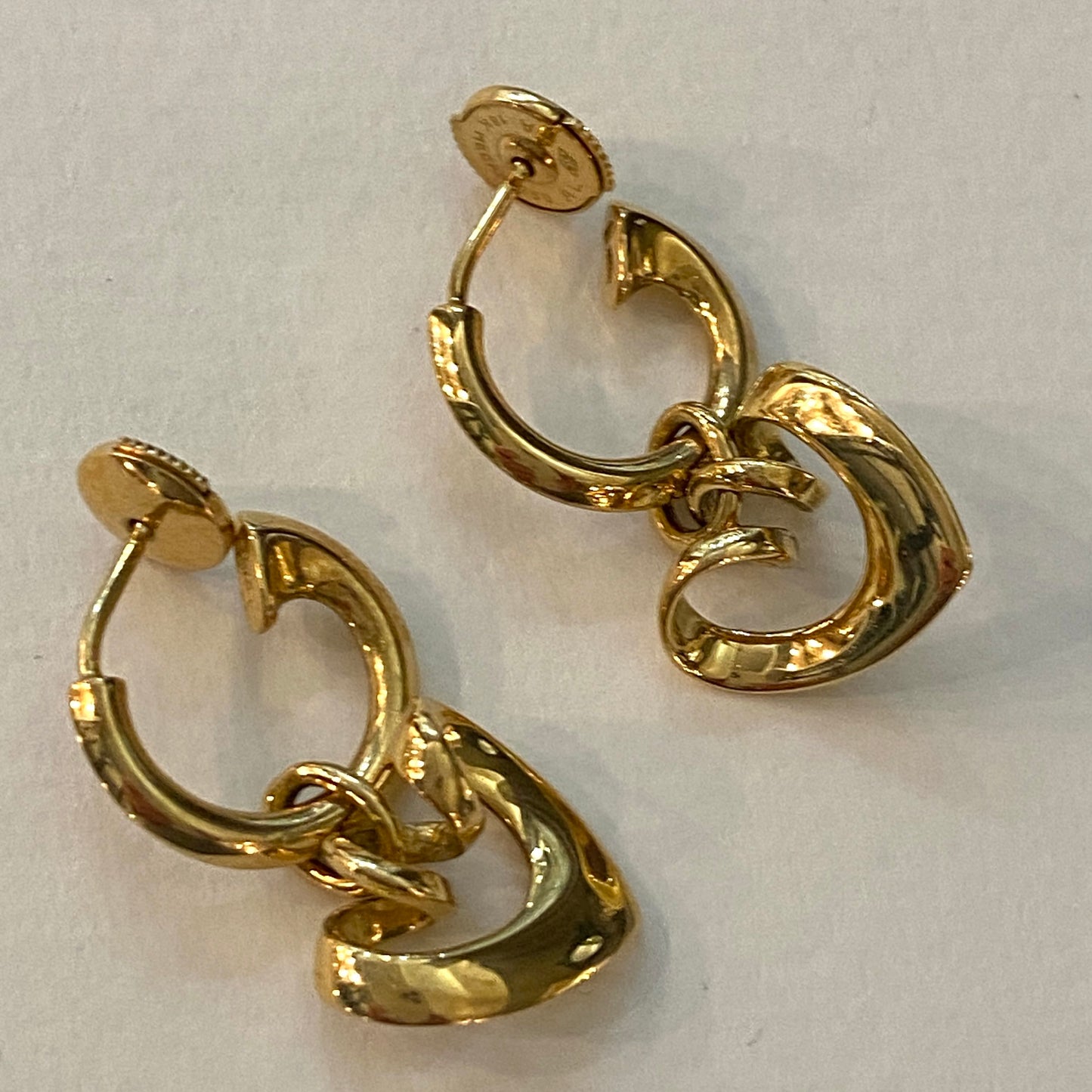 Estate Georg Jensen 18Kt. Gold Earrings with Hearts by Regitze Overgaard